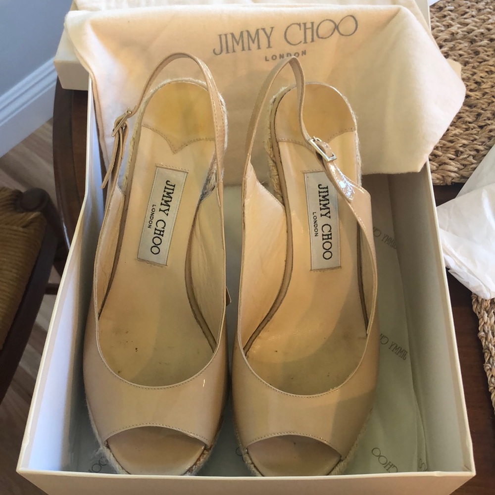Jimmy Choo nude sling backs